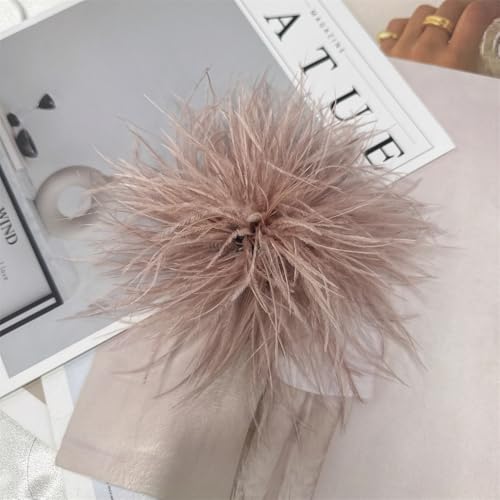 image for NewZenro Dainty Feather Flower Large Brooch Pin for Women Men Elegant 