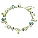 Swarovski Gema Necklace, Mixed cuts, Green, Gold-tone Finish