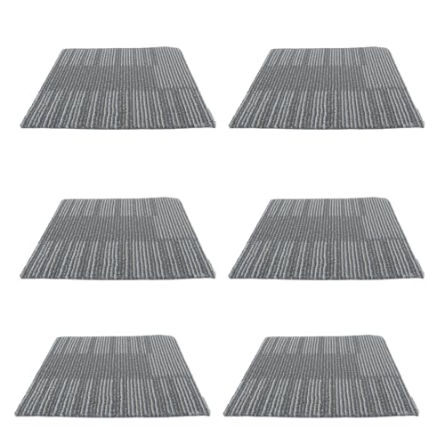 Baluue Losetas de Alfombra Autoadhesivas Ignífugas 30X30 CM 6 MM de Grosor 6 Piezas Baldosas Pelables de Polipropileno para Interiores Reducción de Ruido Uso en Oficinas y Salas