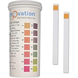 pH 1-14 Wide Range Test Strips [Moisture-Proof Vial of 100 Strips] Made in USA