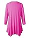 LARACE Women Plus Size 3/4 Sleeve Tunic Tops Loose Basic Shirt(L, Rosepink)