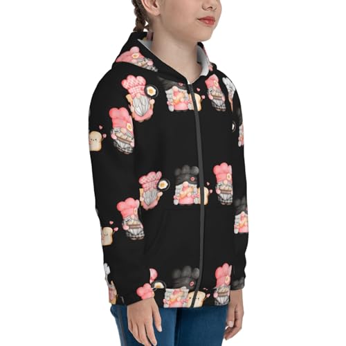 Baker Gnome Kid Hoodies Boys Zip Up Sweatshirts Girls Pullover with Pocket4