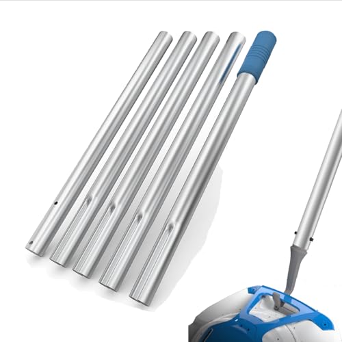 KEMANO 6ft Compact Swimming Pool Pole, 5-Section, 0.03” Heavy Duty Aluminum, Fits Pool Vacuum, Net, Brush, Hook, Cleaning Tools, Universal Mount, Anti-Slip Grip. for Above Ground Pool & Small Pool