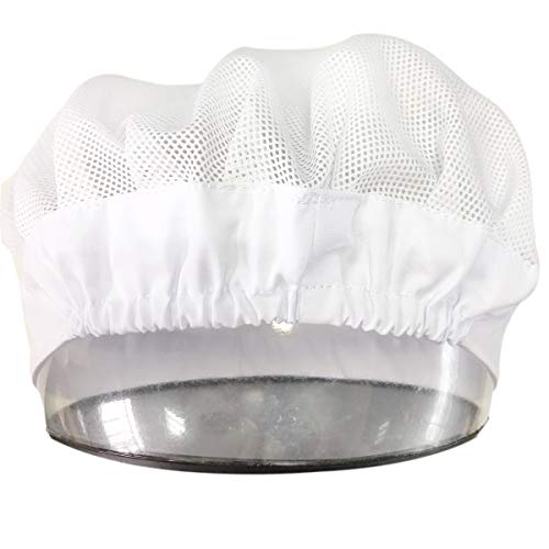 Adjustable Chef Cap Cooking Kitchen Hat Food Service Hair Nets Mesh Brim Reusable Restaurant Vent Beanie - Thumbnail 5