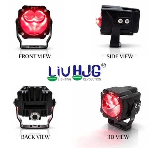 Image of LIU HJG Wiring Harness 3 Lens Goriila Fog Light High Brightness Waterproof & Dustproof 120W 12V DC Power Yellow, White, & Red Devil Eye Light Reflection Universal fit All Bikes And Car Models Pack 2