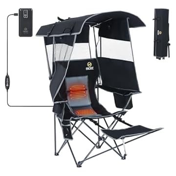 camping chair with canopy and footrest