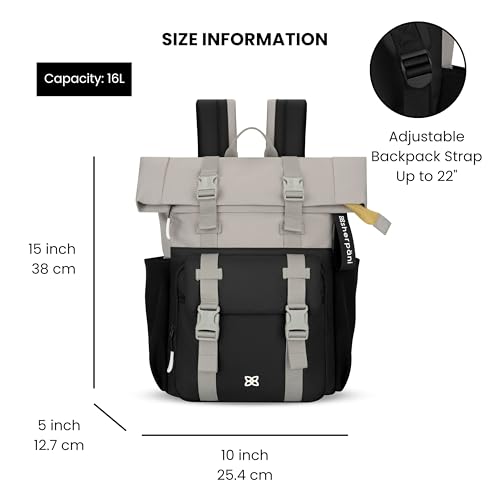Image of Sherpani Sedona, Foldover Backpack Purse, Laptop Backpack, 16L Recycled Nylon Backpack, Fits 15'' Laptop, RFID Protection, Travel Gift for Women (Wasabi Stone)