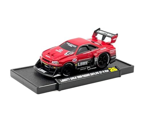 マッスルマシーンズ 1/64 リバティーウォーク 日産 GT-R R34 1999 レッド Muscle Machines LBWK ダイキャスト ミニカーのサムネイル