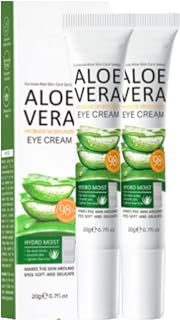 Pure Evolve 2 Pieces 98 Percent Aloe Vera Hydrating Moisturizer Eye Cream for Cooling, Reducing of Fine Lines and Dark Circles, Makes Skin Around Your Eyes Smooth & Shinny (2x20g), 1 g (Pack of 1)