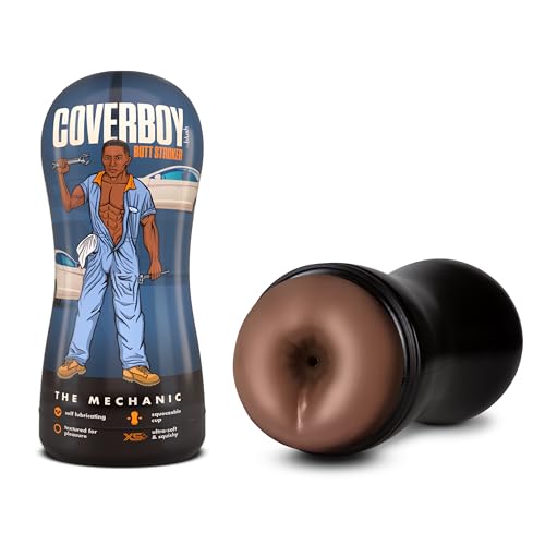 Image of Blush CoverBoy The Mechanic Male Masturbator Cup - Self-Lubricating Anal Stroker Pocket Pussy, PerfectFlo Suction Control, Realistic Flesh Feel, Portable Penis Stimulator, Blowjob Sex Toy for Men
