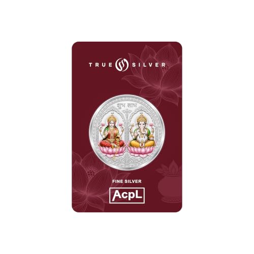 Image of ACPL Precious Moments Maa Laxmi and Ganesh Ji 999 Pure Silver Coin