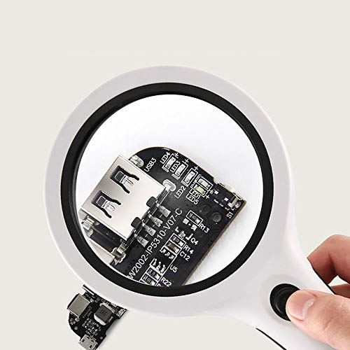 Loupe à main 30x avec éclairage LED et 3 modes de gradation pour lecture et loisirs