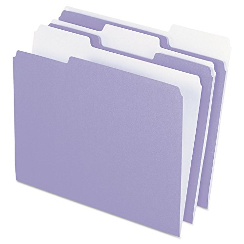 Pendaflex Two-Tone Color File Folders, Letter Size, 1/3 Cut, Lavender, 100 Per box (152 1/3 LAV)