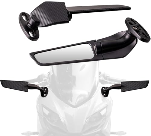 Espejos retrovisores universales para motocicleta, espejos laterales de repuesto para ATV, espejos invisibles giratorios de 360°, para Kawasaki Ninja, para Honda, para Suzuki, para Yamaha，para Ducati