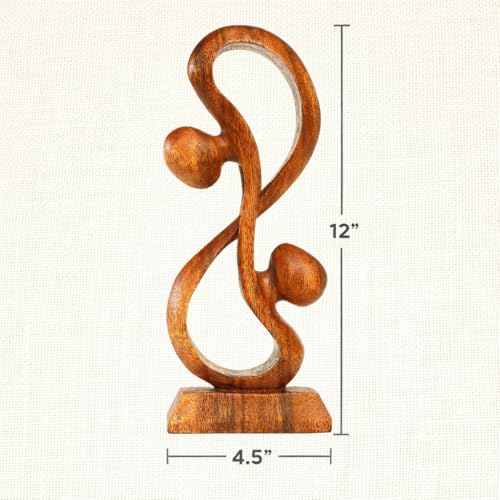 Estatua de Amor Símbolo Infinito de Madera Maciza miniatura 3