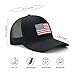 Wodeal American Flag Trucker Hat for Men Women, Adjustable Snapback Mesh USA Flag Baseball Cap Black