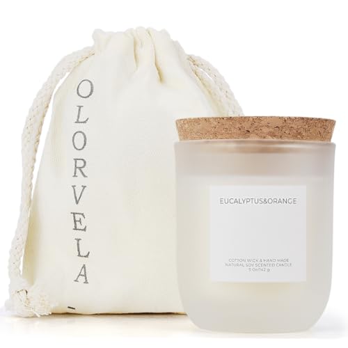 Olorvela Eucalyptus&Orange candle,Candles Gifts for Women, Luxury Jar Candles for Home Scented, Natural Soy Candles, Premium Candle Gift