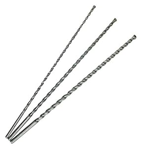 3pc Long Masonry Drills for Bricks Blocks Concrete Carbide Tips 400mm 8-12mm
