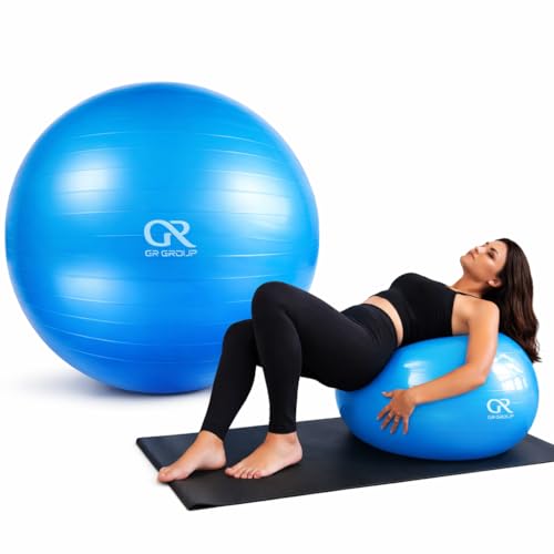 GR GROUP Palla Gravidanza 55 cm Antiscoppio e Antiscivolo – Fitball Yoga Fitness e Ginnastica...