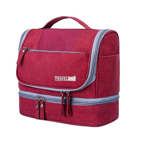 Neceser de viaje | Neceser portátil | Organizador de baño multifuncional con ganchos para niños, adolescentes y adultos, borgoña, ver descripción, Ver descripción