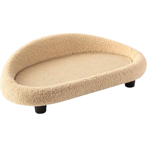 Pet Sofa Bed for Cats & Small to Medium Dogs – Linen Pet Couch Chair, Non-Slip Cat Lounger & Scratcher, Comfortable Pet Sleeping Couch