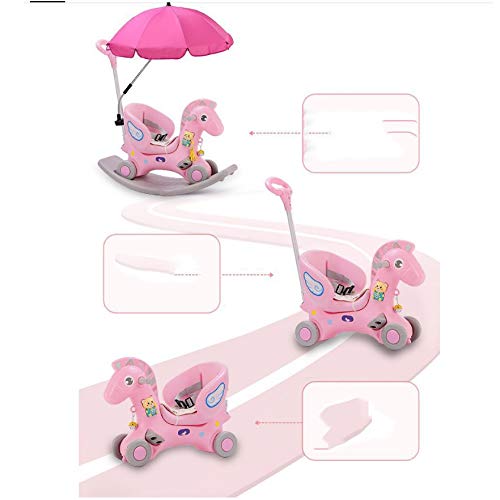 Baby Schommelstoel Kinderen Rit op Paard Speelgoed Kinderwagen met Muziek Baby Rocker Stoel Opvouwbare Vier Wielen… - Afbeelding 4