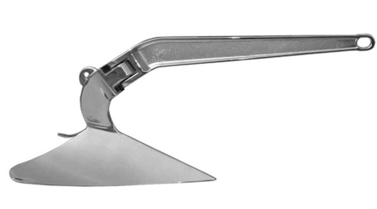 Marine Grade Stainless Steel Hinged Plow Anchor 15.5 lb