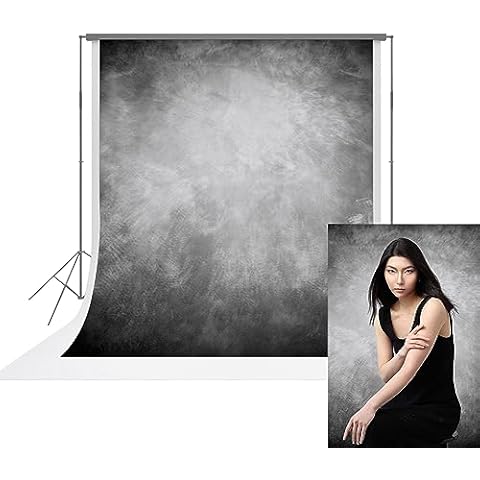 UrcTepics 5x7ft Pro Microfiber Grey Abstract Photography Backdrop Texture Old Master Backdrop Professional Head Shot Portrait Photo Background Cover