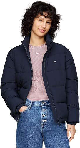 Tommy Jeans Damen Steppjacke Essential Puffer mit Kragen, Blau (Dark Night Navy), XXS – Ansicht 1