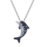 Collar con Colgante de Cristal de circón y delfín de Plata de Ley 925, dijes para Mujer y niña, joyería para Fiesta de cumpleaños, Collares