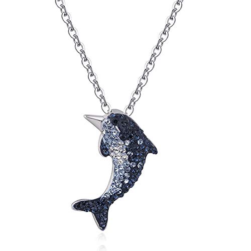 Collier dauphin argent 925 pendentif zircon bijoux anniversaire femmes