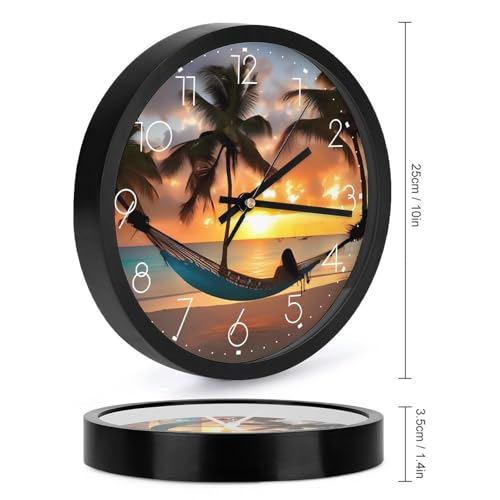 Horloge murale à quartz blanche moderne et ronde de 25,4 cm