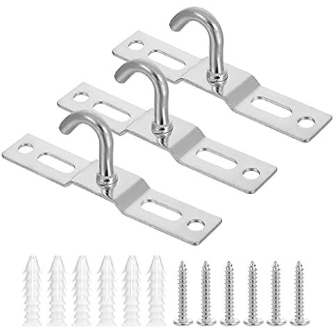 RosewineC 3pack Ceiling Hook, 68mm Heavy Duty Ceiling Lights Base Plate Chandelier Hook Screws Mount Pendant Fitting for European Lamps Ceiling Fans Lanterns Cover