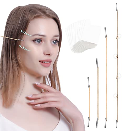 Face Lifting Tapes Eyes Wrinkle Patch, Face Stickers Crow’s Feet Wrinkle Eyes Tapes, Face Eye Skin Rescue Instant Correcting Strips Lifting Eye Skin(4pcs fixed ropes, 5 pairs replacement tapes) (Translucent Tapes)
