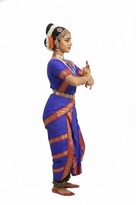 Image of Culture Creation Girls Bharat Natyam Dance Dress | Bharat Natyam Classical Dance Costume for Girls Fancy Outfit Competitions /Annual Functions /School Events