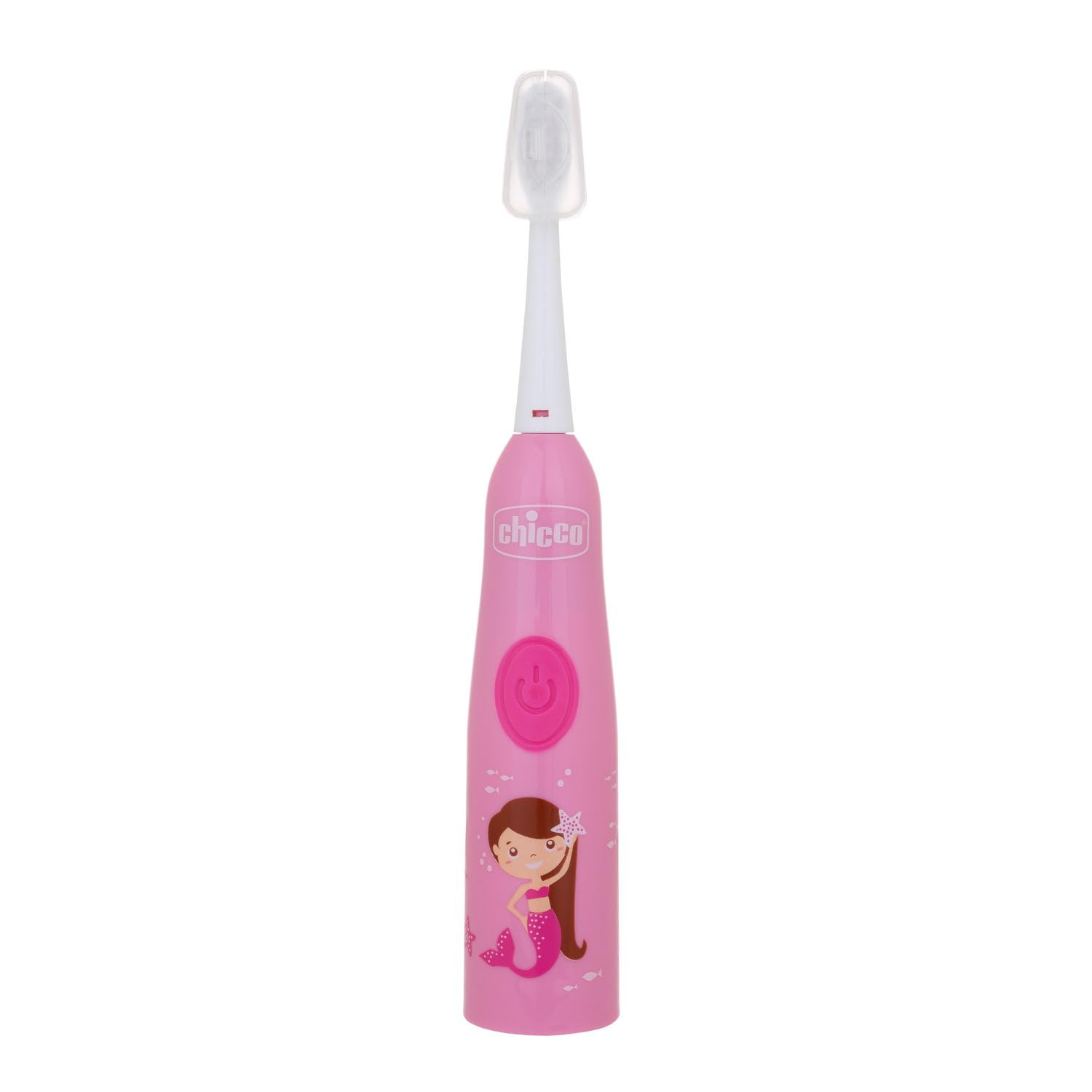 Chicco Spazzolino Elettrico Bambini, Setole Morbide, Delicato Sulle Gengive, Con Batterie Sostituibili E Testina Di Ricambio, Rosa, 3 Mesi+