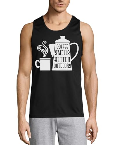 Débardeur en coton homme noir imprimé café vêtements outdoor