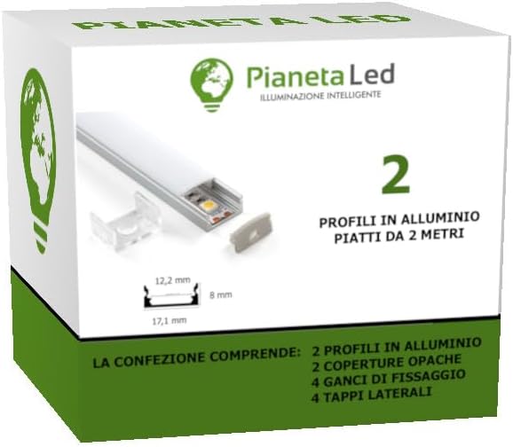 5 Profili In Alluminio Nero Per Strisce LED TL1205 - 2mt Cadauno, Con Cover Trasparente E Accessori - Foto 12