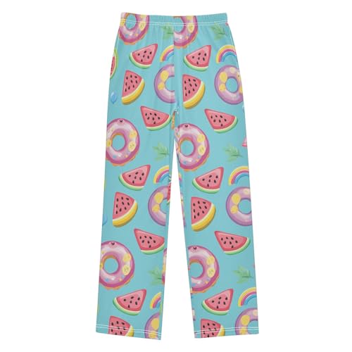 Pajama Pants Lounge Sleep PJ Bottoms Sleepwear Elastic Waist Drawstring S Swimming Ring Watermelon