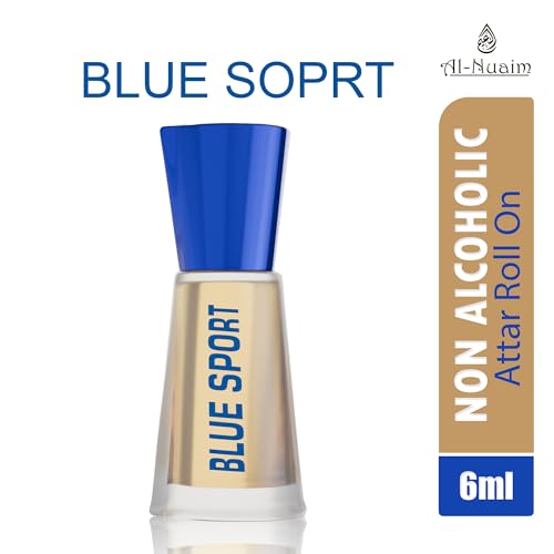Image of Al-Nuaim Blue Sport Alcohol Free Attar Roll On Luxury Scent with Long Lasting Fragrance For Men & Women |6ml