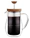 Osaka Cafetiere 6 Cup (27 oz) Double-Walled Borosilicate Glass, Coffee and Tea French Press, with Wood Lid "Zenrin-Ji"