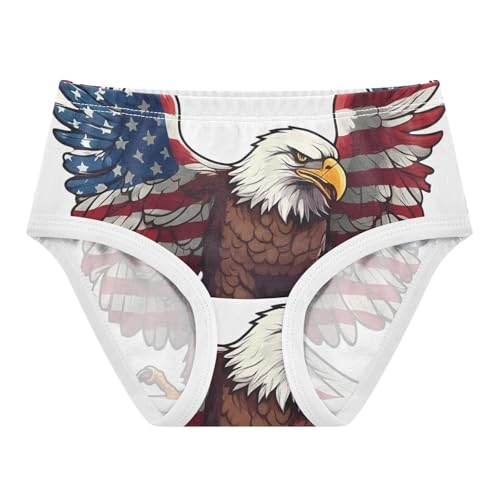 Aesthetic Toddler Underwear Floral 2t Cotton Panties for Girl USA Fierce Bald Eagle American Kids Undies Briefs