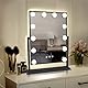 TUREWELL Hollywood Make-up-Spiegel mit Lichtern, großer beleuchteter Kosmetikspiegel mit 3 Farblicht und 12 dimmbaren LED-Leuchtmitteln, Smart-Touch-Control-Bildschirm und 360-Grad-Drehung