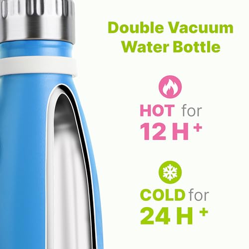Image of Kids Water Bottle for School,12 oz Stainless Steel,Leak Proof,Sky Blue