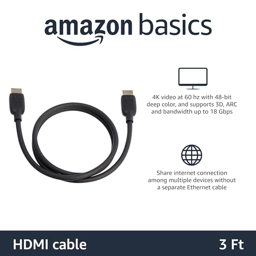 Amazon Basics HDMI2.1-BLACK-3FT-BASIC Hdmi Cable, 48Gbps High-Speed thumb #1