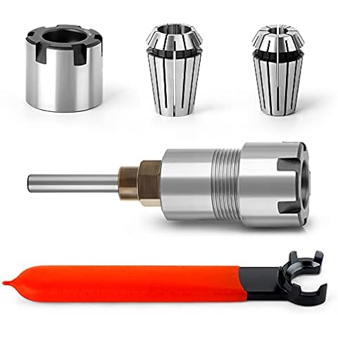 MEIGGTOOL 1/4 Inch Shank Router Bit Extension Collets ER20M Extender Chuck Converter Adapter, Convert 1/2-Inch & 1/4-Inch Shank Bits for Milling Lathe Tool Workholding and CNC Engraving Machine Cover