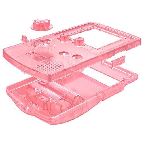 Image of IPS Ready Upgraded eXtremeRate Cherry Pink Replacement Shell Full Housing Cover & Black Screen Lens for Gameboy Color - Fit for GBC OSD IPS & Regular IPS & Standard LCD - Console & IPS Screen Without