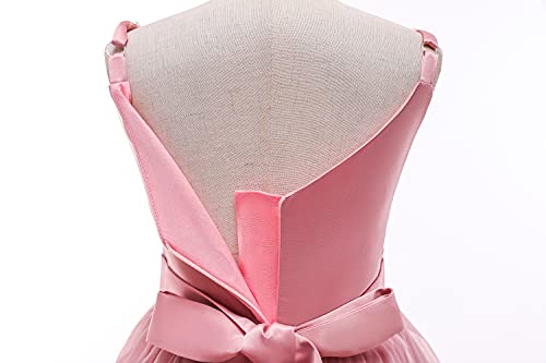 Image of Glamulice Flower Girls Spaghetti Strap Tulle Dress Long A Line Wedding Pageant Dresses Princess Birthday Party Ball Gown