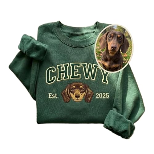 Sweat brodé personnalisé portrait d'animal pour garder votre compagnon au cœur