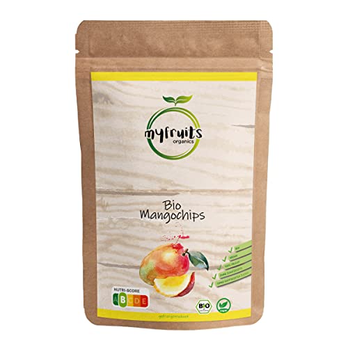 myfruits Bio Mango, gefriergetrocknete Früchte, 300g, Fruchtchips, ohne Zusätze, 100% Mango, Gefriergetrocknete und getrocknete Früchte für Müsli oder Snack…